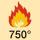 niepodtrzymujący palenia: 750°C