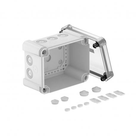 Puszka odgałęźna X 10 177x137x110 | 10 | IP 67 | szara / przezroczysta