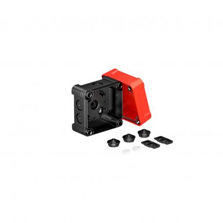 Puszka odgałęźna X 02 85x85x57 | 7 | IP 67 | czarny / czerwony