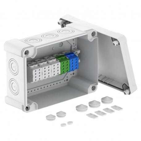 Puszka odgałęźna X 25 z terminalem przyłączeniowym 271x187x110 | 10 | IP 67 | jasnoszary; RAL 7035
