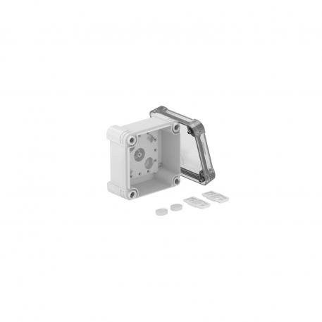 Puszka odgałęźna X 01 85x85x45 |  | IP 67 | szara / przezroczysta