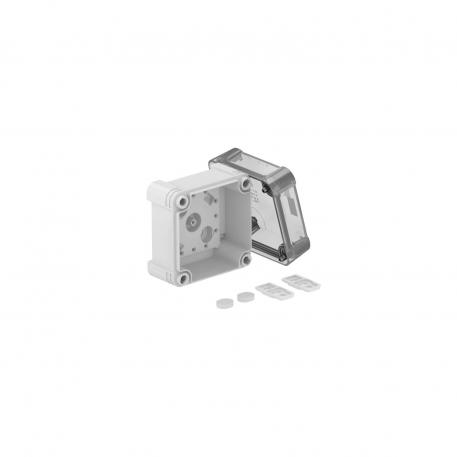 Puszka odgałęźna X 02 85x85x57 |  | IP 67 | szara / przezroczysta