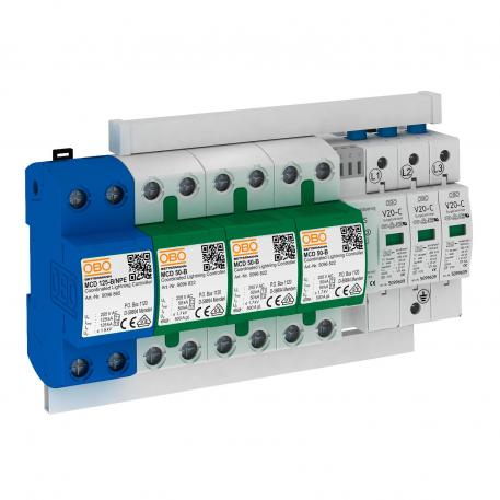 Ogranicznik Protection-Set MCD + V20 3-biegunowy + NPE z sygnalizacją zdalną