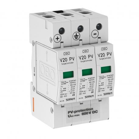 Ogranicznik przepięć PV, V20, 600V DC