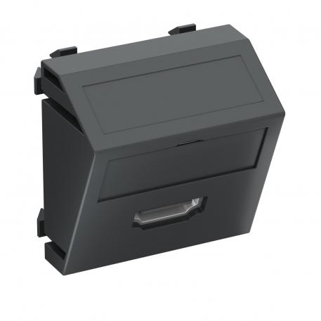 HDMI, 1 moduł, wyjście ukośne, zaciski śrubowe skośny |  | HDMI | grafitowy; RAL 7021