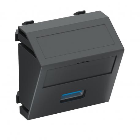 USB 2.0 / 3.0, 1 moduł, wyjście ukośne, zaciski śrubowe skośny |  | USB | grafitowy; RAL 7021