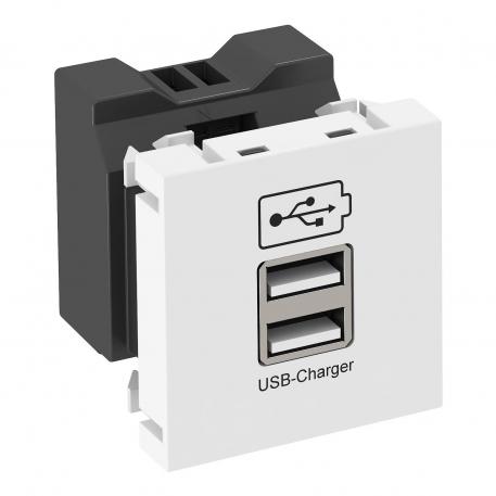 Ładowarka USB czysta biel; RAL 9010