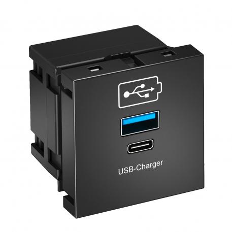 Ładowarka USB grafitowy; RAL 7021