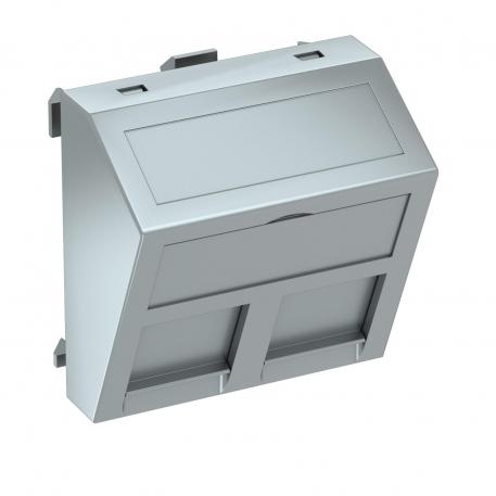 Ramka teleinformatyczna, 1 moduł, wyjście ukośne, typ RM tak | aluminium lakierowane