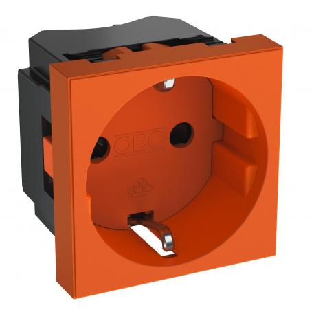 0° socket, protective contact, single 1 | pojedyncze 0° | pomarańczowy; RAL 2004
