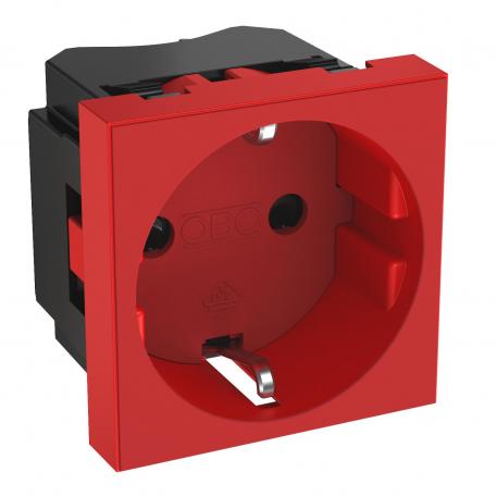 0° socket, protective contact, single 1 | pojedyncze 0° | czerwony; RAL 3001