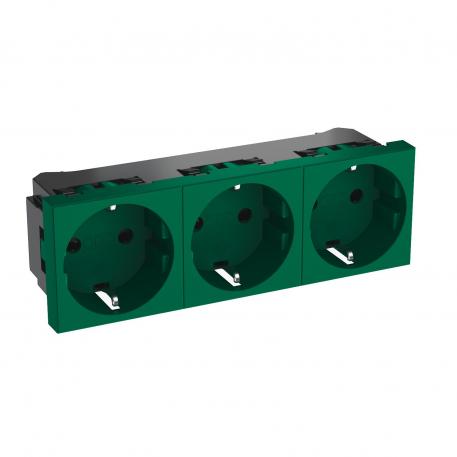 0° socket, protective contact, triple
