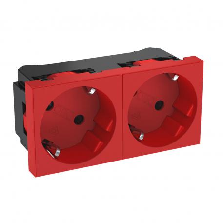 33° socket, protective contact, double 2 | pojedyncze 33° | czerwony; RAL 3001