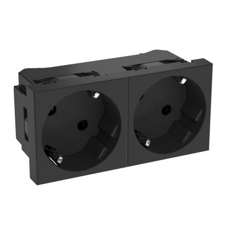 33° socket, protective contact, double 2 | pojedyncze 33° | grafitowy; RAL 7021