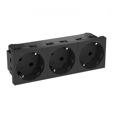 33° socket, protective contact, triple 3 | pojedyncze 33° | grafitowy; RAL 7021