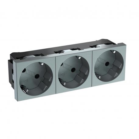 33° socket, protective contact, triple 3 | pojedyncze 33° | aluminium lakierowane