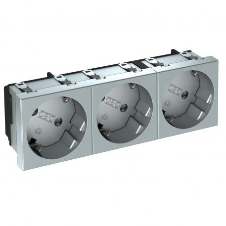 33° socket, protective contact, triple 3 | pojedyncze 33° | aluminium lakierowane