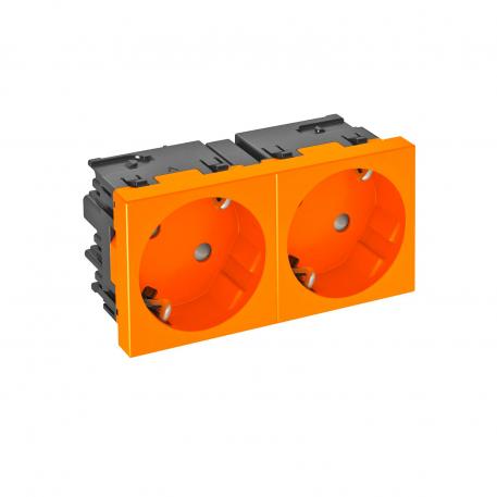 Socket 33°, Connect 45, protective contact, double 2 | pojedyncze 33° | pomarańczowy; RAL 2004