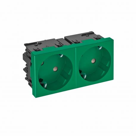 Socket 33°, Connect 45, protective contact, double 2 | pojedyncze 33° | zielony; RAL 6029