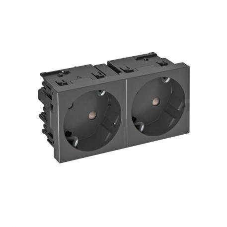 Socket 33°, Connect 45, protective contact, double 2 | pojedyncze 33° | grafitowy; RAL 7021