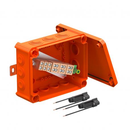 FireBox T160 z dławikami elastycznymi, 2 uchwyty bezpiecznika 176x135x67 | 12 | IP 66 | pomarańczowy; RAL 2003
