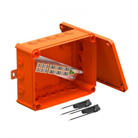 FireBox T250 z dławikami elastycznymi, 2 uchwyty bezpiecznika 225x173x86 |  | IP 66 | pomarańczowy; RAL 2003