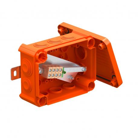 FireBox z dławikami elastycznymi, do teletechniki, 4x4 136x102x57 | 10 | IP 66 | pomarańczowy; RAL 2003