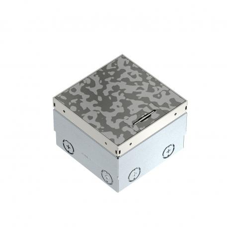 Kaseta zasilająca UDHOME2 bez wgłębienia na wykładzinę podłogową, do dowolnego wyposażenia, stal nierdzewna 