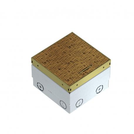 Kaseta zasilająca UDHOME2 bez wgłębienia na wykładzinę podłogową, do dowolnego wyposażenia, mosiądz 