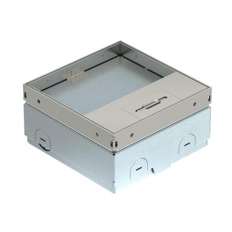 UDHOME-ONE floor socket, with floor covering recess, freely equippable, stainless steel Wgłębienie na wykładzinę podłogową