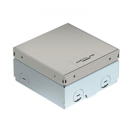 UDHOME-ONE floor socket, without floor covering recess, single VDE socket, stainless steel Płyta dekoracyjna