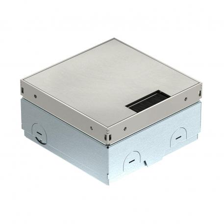 Floor socket UDHOME-ONE, with brush outlet, without floor covering recess, unequipped, stainless steel Płyta dekoracyjna